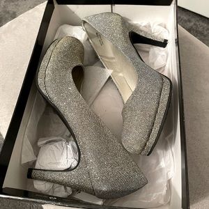 CL Laundry silver sparkly heels